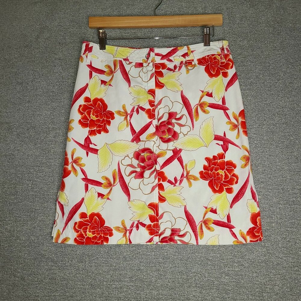 BASS Floral Womens Short Skirt Cotton Size 2